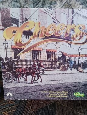 Classic Cheers Trivia Board Game - Gold, Brown, Red